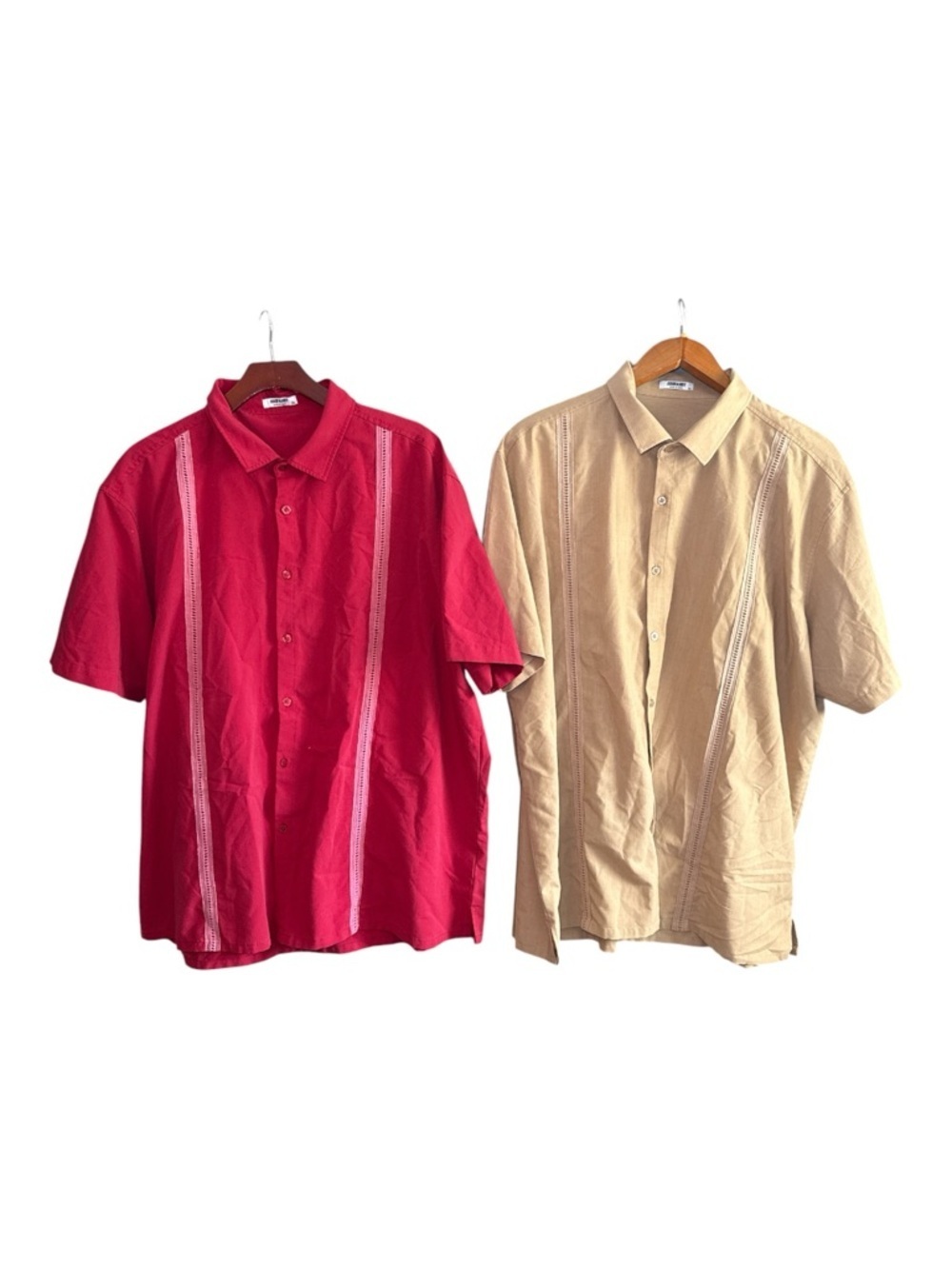 BUNDLE Coofandy Men's Cuban Guayabera Summer Button Up Shirts 3XL